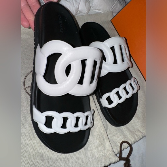 Hermes “Extra” Sandal - Black and White, 41 - Picture 6 of 7